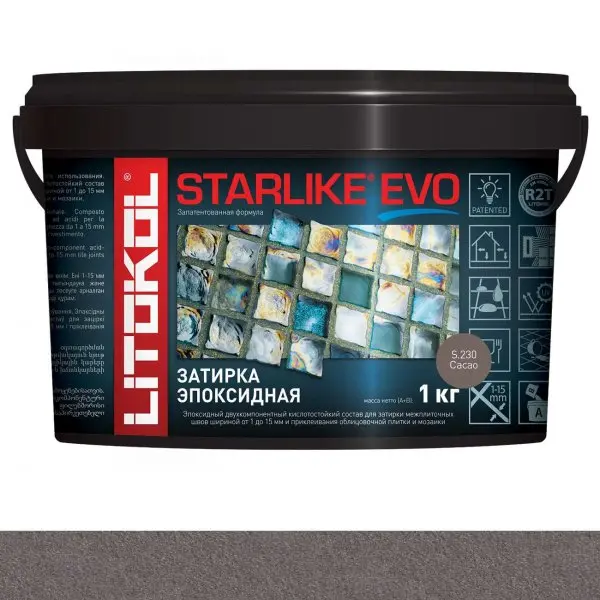 Затирочная смесь Litokol Starlike Evo S.230 Cacao 1 кг